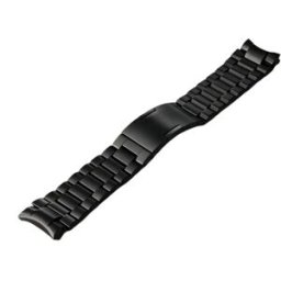 INF Bracelet en acier inoxydable compatible avec Huawei Watch Buds 2 – Noir, Interface 22mm, Maillon triple à fermoir poussoir