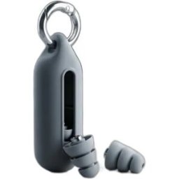 INF Bouchons d'oreille en silicone portables avec porte-clés - réduction de bruit 3 couches pour sommeil et voyage Gris