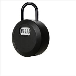 INF Boîte à clés à combinaison pour rénovation - Grande boîte suspendue sans perçage avec protection anti-pied-de-biche en Le noir