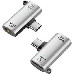 INF Lecteur de carte USB-C 3.0 vers microSD (TF) avec passage de charge Type-C 100W, PVC + alliage d'aluminium Gris