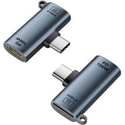 INF Lecteur de carte USB-C 3.0 vers microSD (TF) avec passage de charge Type-C 100W, PVC + alliage d'aluminium Gris foncé