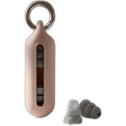 INF Bouchons d'oreille en silicone portables avec porte-clés - réduction de bruit 3 couches pour sommeil et voyage Rose