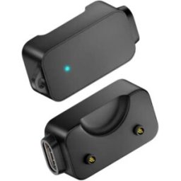 INF Adaptateur de charge magnétique (2 unités) compatible avec Samsung Galaxy Fit3 - ABS portable avec porte-clés et indicateur Le noir