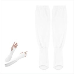 INF Manches été pour femmes en soie glacée - Paire, Protection UV respirante, Ajustement élastique allongé Blanc