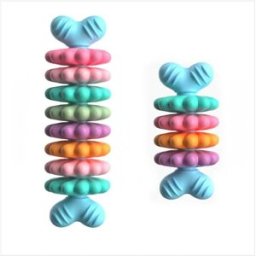 INF Jouet à mâcher pour chien en TPR - Os nettoyant pour dents, résistant aux morsures, texture tranche de viande, 16cm Bleu