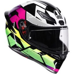 Casque K1 S E2206 PUNKPULSE AGV noir/blanc/rose/vert