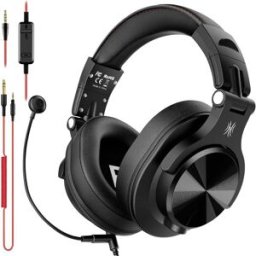OneOdio A71M Micro-casque supra-auriculaire filaire Stereo noir Audio haute résolution, Suppression du bruit du microphone micro-casque, coques pivotantes pour