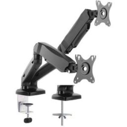 ICY BOX IB-MS304-T, Monitorständer mit Tischhalterung für 2 Monitore bis zu 27'' (68 cm) Support de table pour écran 2 Écran(s) 68,6 cm (27) noir inclinable,