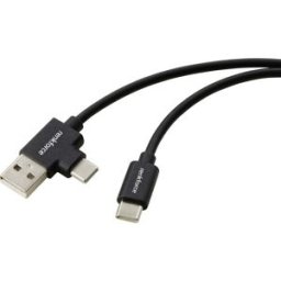 Renkforce Câble USB USB 2.0 USB-C® mâle, USB-A mâle 2.00 m noir RF-7116122