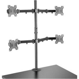 LINDY Zubehör TFT/LCD-TV Support de table pour écran 4 Écran(s) 43,2 cm (17) - 71,1 cm (28) noir inclinable, mobile
