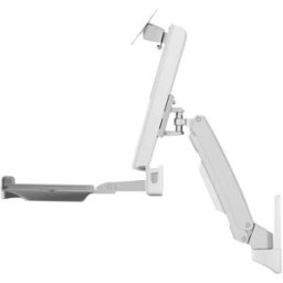 ICY BOX IB-MS600-W, Sit-Stand-Workstation mit Wandhalter für ein Monitor bis zu 24 Support mural pour écran 1 Écran(s) 25,4 cm (10) - 61 cm (24) argent, gris,
