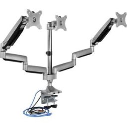 ICY BOX IB-MS505-TI, Monitorständer mit Tischhalterung f. 3 Monitore bis zu 32'' (81 cm) Support de table pour écran 3 Écran(s) 81,3 cm (32) gris-argent
