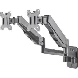 Manhattan 461627 Support mural pour écran 2 Écran(s) 43,2 cm (17) - 81,3 cm (32) noir rotatif, réglable en hauteur, inclinable, mobile