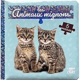 Bébé touche-à-tout : Mon livre puzzle : Les animaux mignons collectif Langue au chat