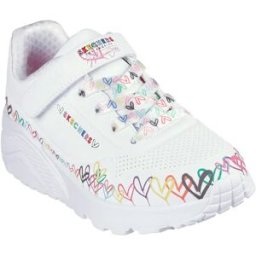 Skechers Baskets Sans Lacets Uno Lite Heart Craze White Synthetic / Multi Trim EU 27 1/2 Fille