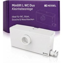 Station de relevage compacte KESSEL Minilift L WC Duo 28523 pour eaux usées, 2 pompes avec broyeur, fonction Wi-Fi, alarme, installation plug-and-play, EN 12050-3