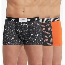 Dim Paris Boxers Ad00c6d Vibes Cotton Patterned 3 Unités Cloud Blue / Black / Cotillion 6 Homme