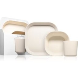 Mushie Dinnerware Set service de table pour enfant 6m+ Ivory 3 pcs