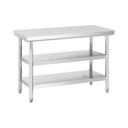 Table de travail inox - ECO - 120 x 60 cm - 500 kg - étagère intermédiaire - Royal Catering