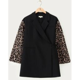 Robe blazer noire avec manches léopard My Jewellery Marron/Noir S femme