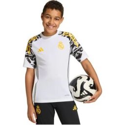 Adidas T-shirt Manches Courtes Junior Entraînement Real Madrid 25/26 Avengers Tiro Competition White / Bold Gold 7-8 Années Garçon,Fille