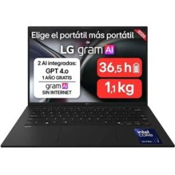Lg Ordinateur Portable 14zd90u-g.ax85bn 14´´ Ultra 7-355/32/512gb Ssd Black One Size unisex