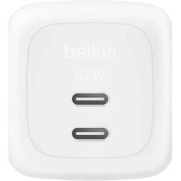 Belkin Chargeur Mural Usb-c Dual Usb-c 67w Pd + Pps Wch020kqwh White One Size unisex
