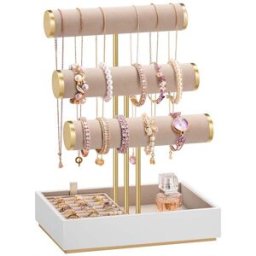 SONGMICS Présentoir à bijoux trois niveaux pour bracelets et accessoires