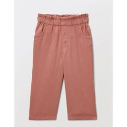BOUT'CHOU Pantalon taille élastique uni en gaze de coton BIO GOTS 12 mois