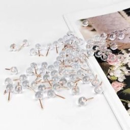 INF Punaises transparentes à tête sphérique - 30 unités pour tableaux et loisirs créatifs