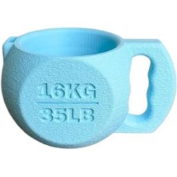 INF Support pour pot de glace Kettlebell – Manchon en plastique en forme de kettlebell pour maintien stable des pots pint Bleu