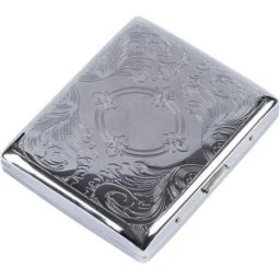 INF Porte-cigarettes en Métal Argenté avec Motif Floral Double Face - Contient 20 Cigarettes de Taille Standard