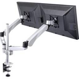 SpeaKa Professional SP-3947568 Flex Support de table pour écran 2 Écran(s) 25,4 cm (10) - 68,6 cm (27) noir, argent réglable en hauteur, inclinable, mobile,