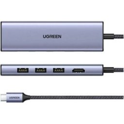 UGREEN Station daccueil USB-C® CM511 6-in-1 USB-C Hub Convient pour les marques: universel avec fonction de chargement, lecteur de cartes intégré