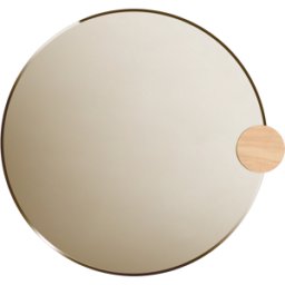 Miroir rond en verre fumé et frêne naturel 90cm Sonia - Hartô