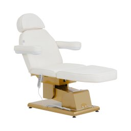 Table de massage électrique - 3 moteurs - 300 W - 200 x 60 x 60 - 82 cm - 200 kg - blanc/doré