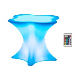 Table LED - 80 x 80 x 70 cm - RVBB - fonctionnement sur batterie - blanc mat