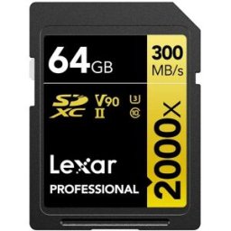 Lexar Carte Mémoire Sd Pro Gold Series Uhs-ii 2000x 64gb V90 Gold / Black One Size unisex