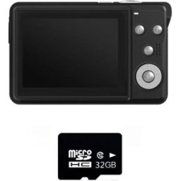 INF Appareil photo numérique format carte pour étudiants avec carte TF 32GB - Vidéo 4K, Photos 64MP, Zoom 18x, Écran LCD 2.8 Le noir