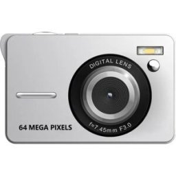 INF Appareil photo format carte pour étudiants – Vidéo 4K, Photo 64MP, Zoom numérique 18x, Écran 2.8-inch Argent