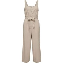 Only Combinaison Sans Manches Caro Linen Oxford Tan L Femme