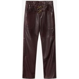 Pantalon Brinley En Cuir - Femme - Bordeaux Foncé - Taille40 - Isabel Marant