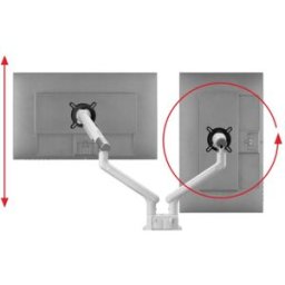 One For All Design Dual white Support de table pour écran 2 Écran(s) 33 cm (13) - 81,3 cm (32) blanc réglable en hauteur, mobile, inclinable, rotatif