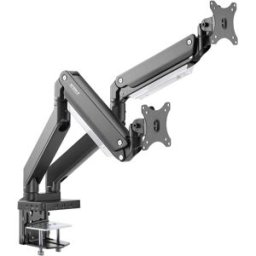 SpeaKa Professional SP-MM-830 Support de table pour écran 2 Écran(s) 43,2 cm (17) - 88,9 cm (35) noir mat mobile, inclinable, réglable en hauteur, rotatif