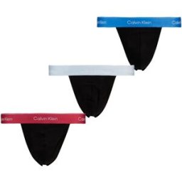 Calvin Klein String Lv00nb4386 Black / Poseidon Blue / Plein M Homme