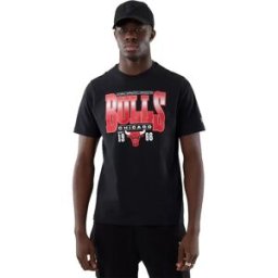 New Era T-shirt à Manches Courtes Nba Arch Graphic Reg Chicago Bulls Black XL Homme