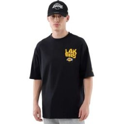 New Era T-shirt à Manches Courtes Nba Player Graphic Oversize Los Angeles Lakers Black L Homme