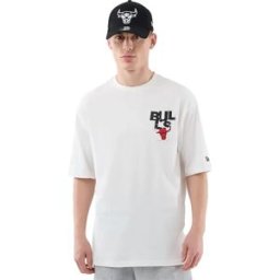 New Era T-shirt à Manches Courtes Nba Player Graphic Oversize Chicago Bulls White M Homme
