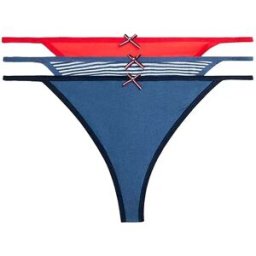 Tommy Hilfiger String Uw0uw06666 3 Unités V Cherry / A Sea Stripe / A Sea M Femme