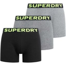 Superdry Boxers M3110452b 3 Unités Ath Grey Feeder/Blk Stripe/Blk L Homme